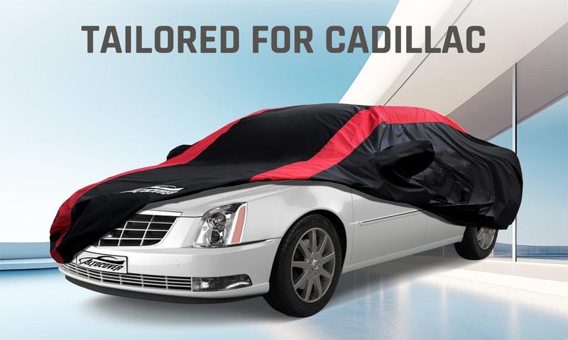 AltoCover Car Cover Waterproof All Weather with Red Strip Design, Custom Fit for DTS(2006–2011), XTS(2013-2019), CT6(2016-2020), DTS Accessory with Door Zipper & Windproof Straps - Image 2